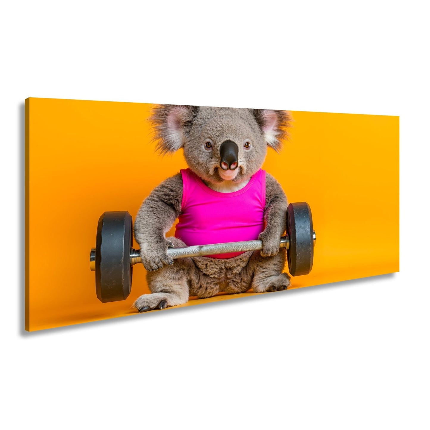 Leinwandbild Koala - Power – flauschig stark mit Hantel und Stil. - deyoli