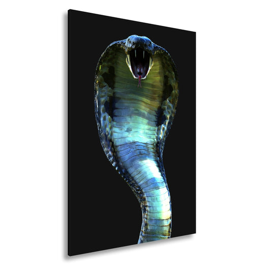 Leinwandbild Kobra XXL – Glänzende Angriffshaltung voller Bedrohung - deyoli