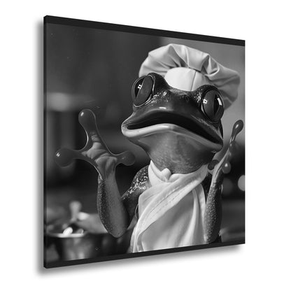 Leinwandbild Kochender Frosch in Aktion – ein Sprung ins Aroma. - deyoli