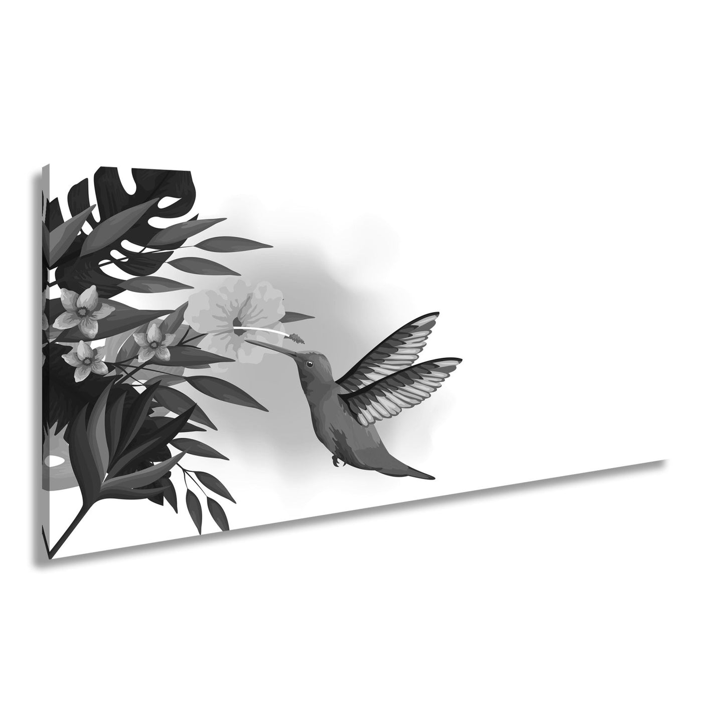 Leinwandbild Kolibri küsst eine Blüte im tropischen Farbenspiel - deyoli
