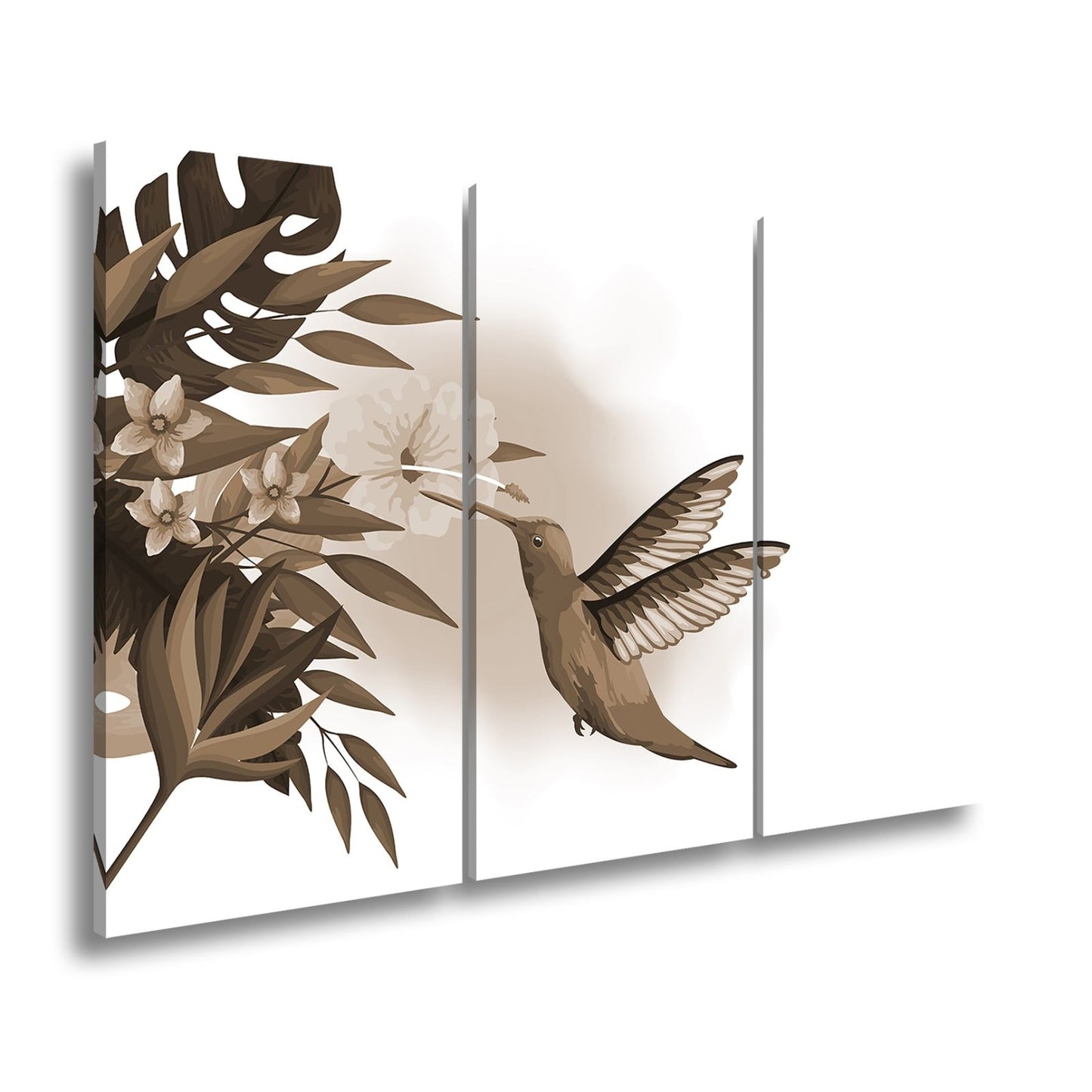 Leinwandbild Kolibri küsst eine Blüte im tropischen Farbenspiel - deyoli