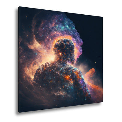 Leinwandbild Kosmische Gestalt schwebt im Licht der Galaxien XXL – Weltraum - deyoli