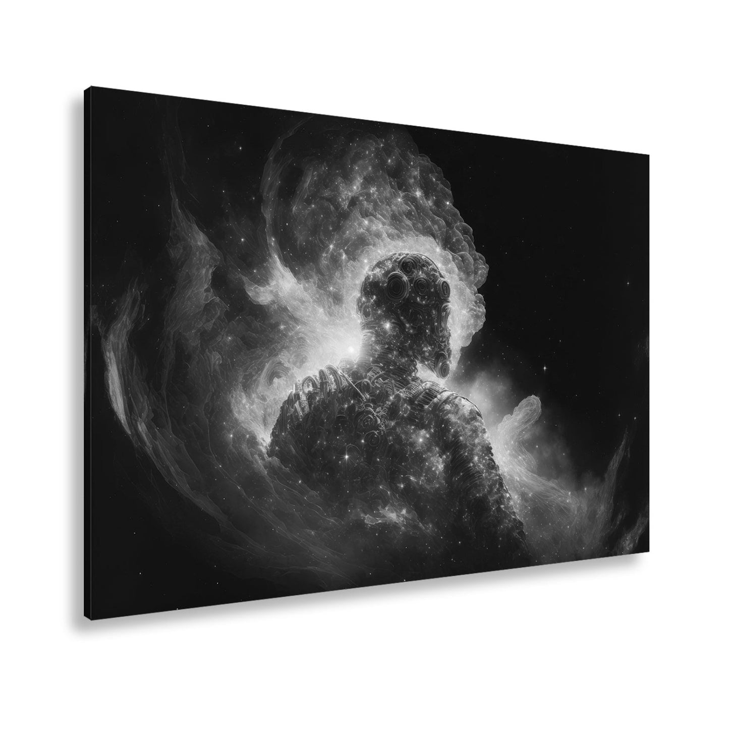Leinwandbild Kosmische Gestalt schwebt im Licht der Galaxien XXL – Weltraum - deyoli
