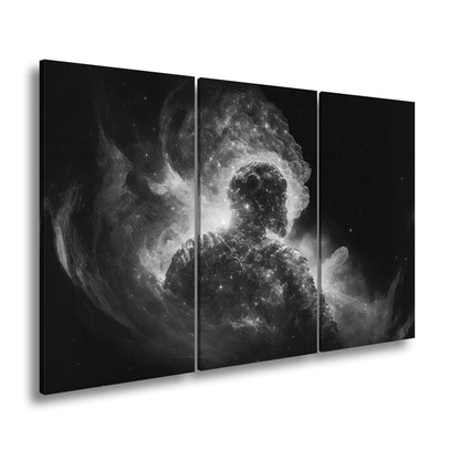 Leinwandbild Kosmische Gestalt schwebt im Licht der Galaxien XXL – Weltraum - deyoli