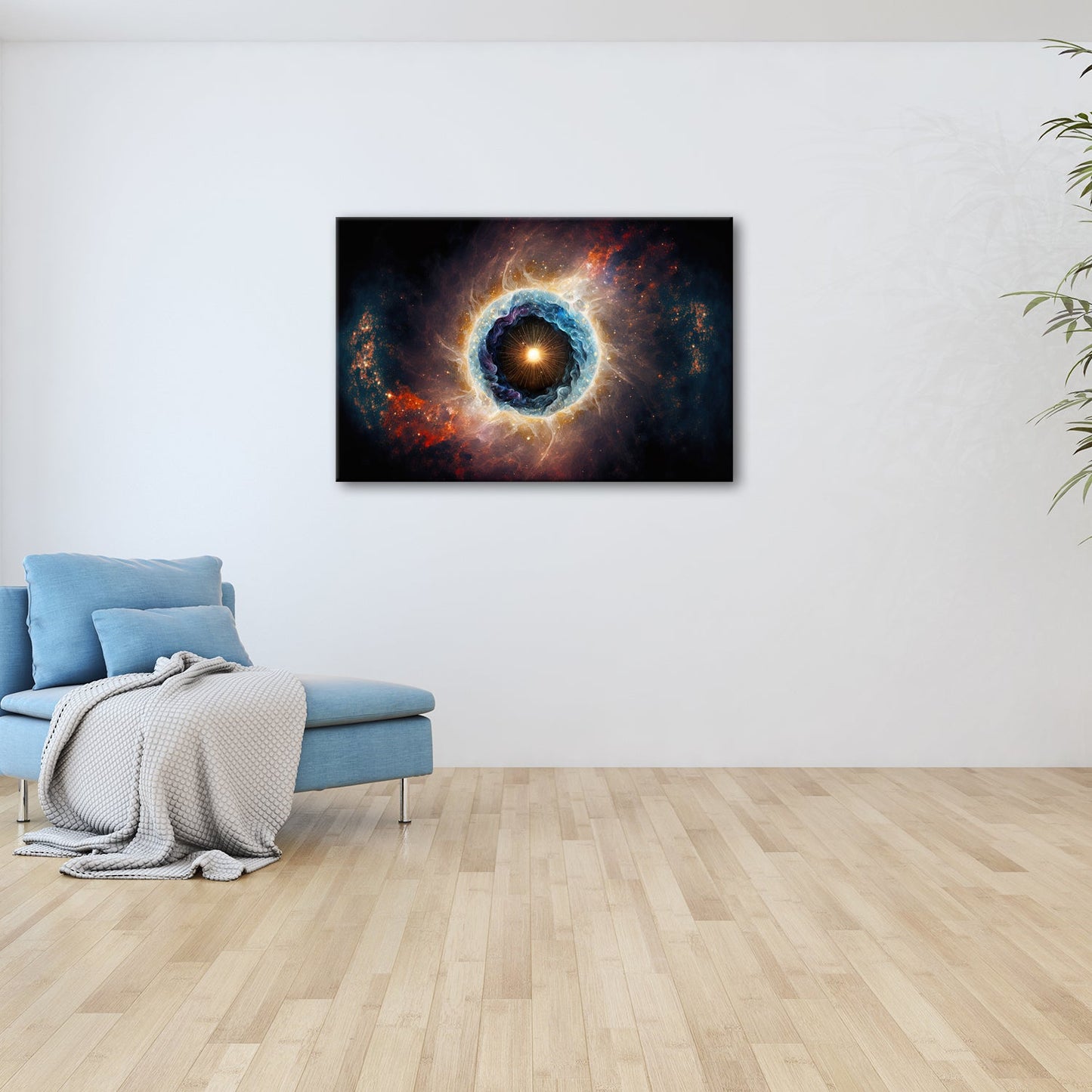 Leinwandbild Kosmisches Auge – Aus Licht und Nebel XXL Wandbild - deyoli