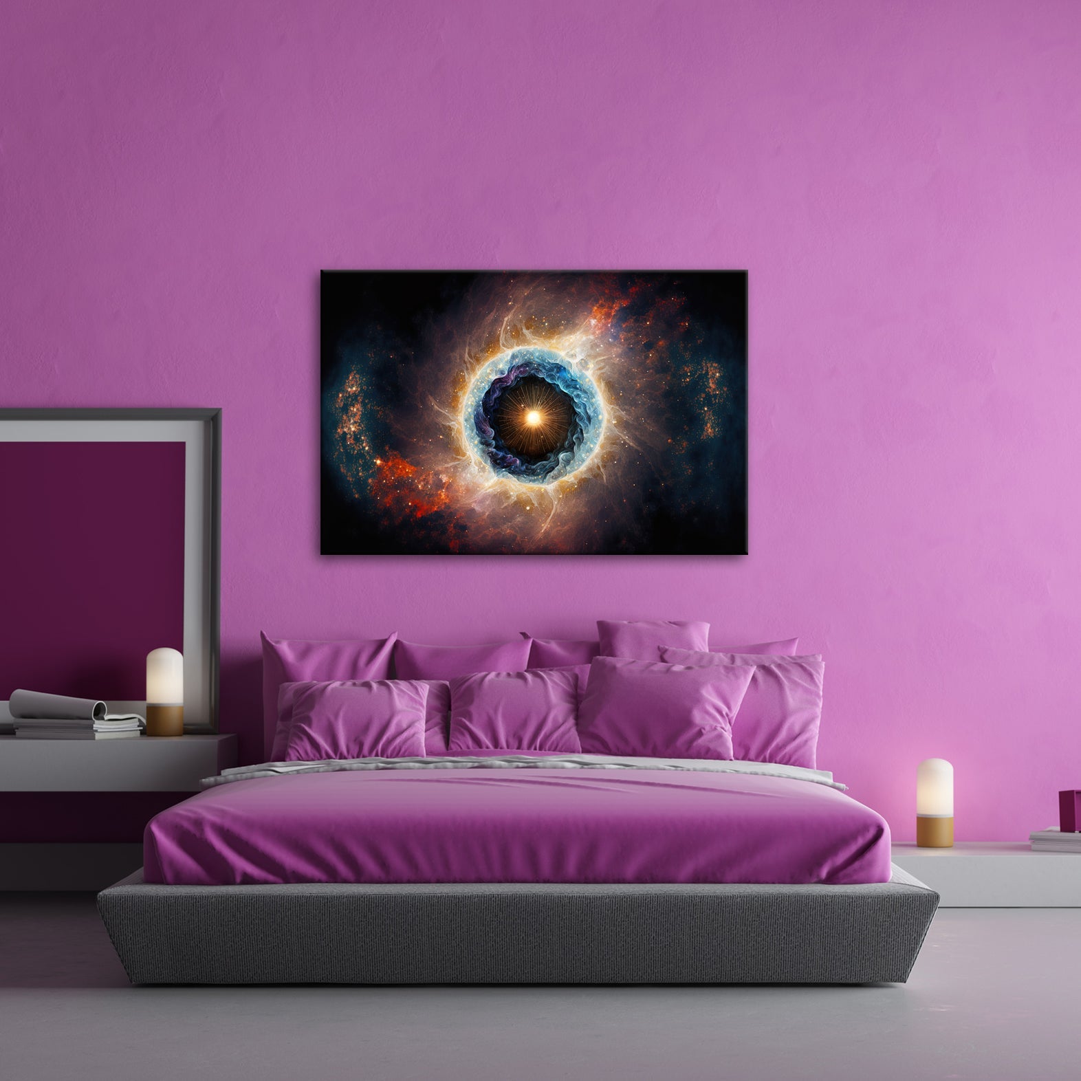 Leinwandbild Kosmisches Auge – Aus Licht und Nebel XXL Wandbild - deyoli
