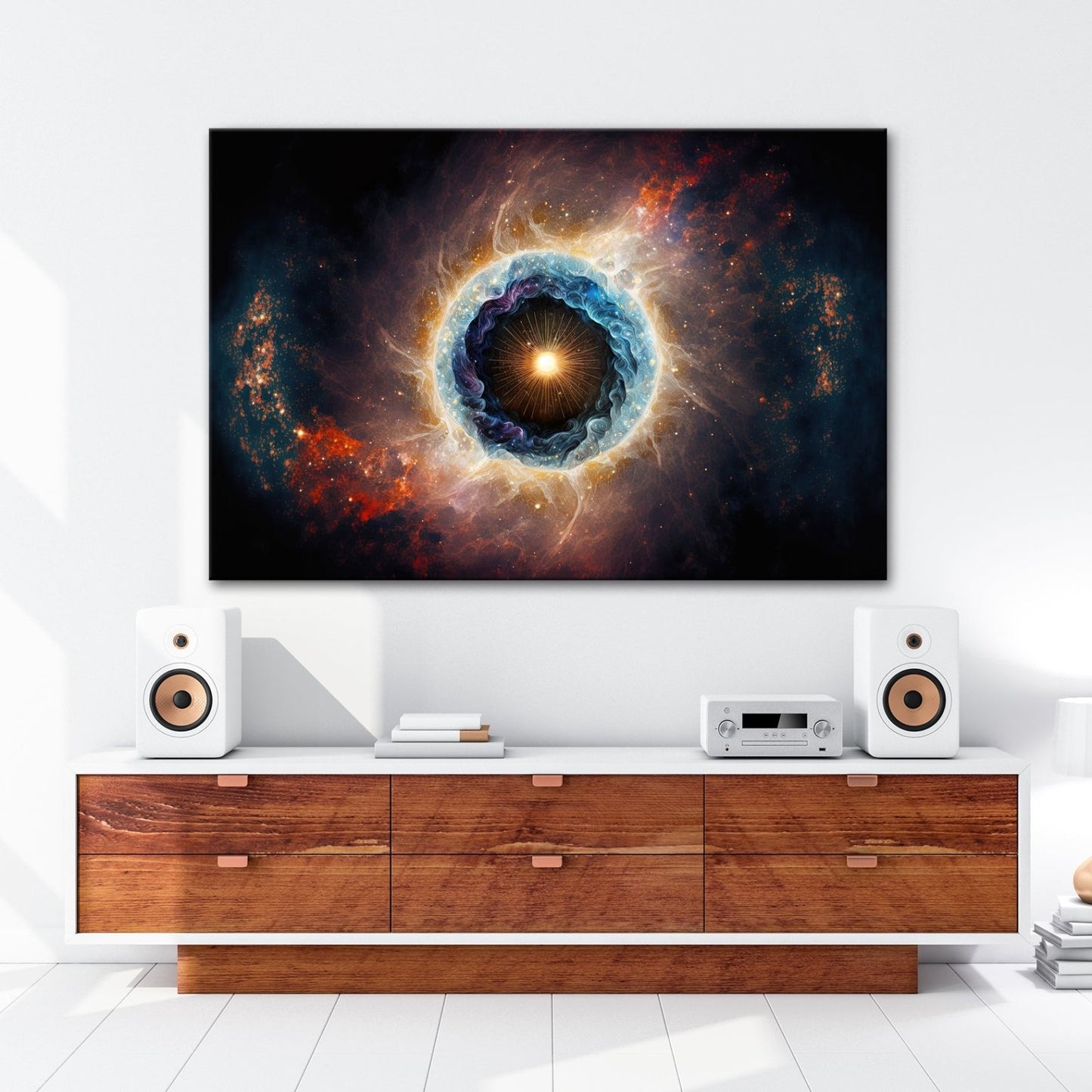 Leinwandbild Kosmisches Auge – Aus Licht und Nebel XXL Wandbild - deyoli