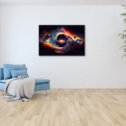 Leinwandbild Kosmisches Feuer XXL – Wirbelt um ein leuchtendes Sternenherz - deyoli