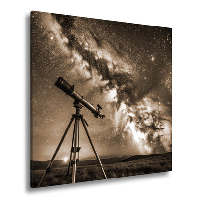 Leinwandbild Kosmos XXL – Sternenhimmel über stiller Landschaft - deyoli