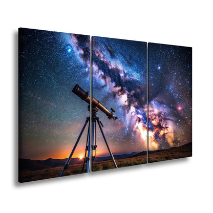 Leinwandbild Kosmos XXL – Sternenhimmel über stiller Landschaft - deyoli