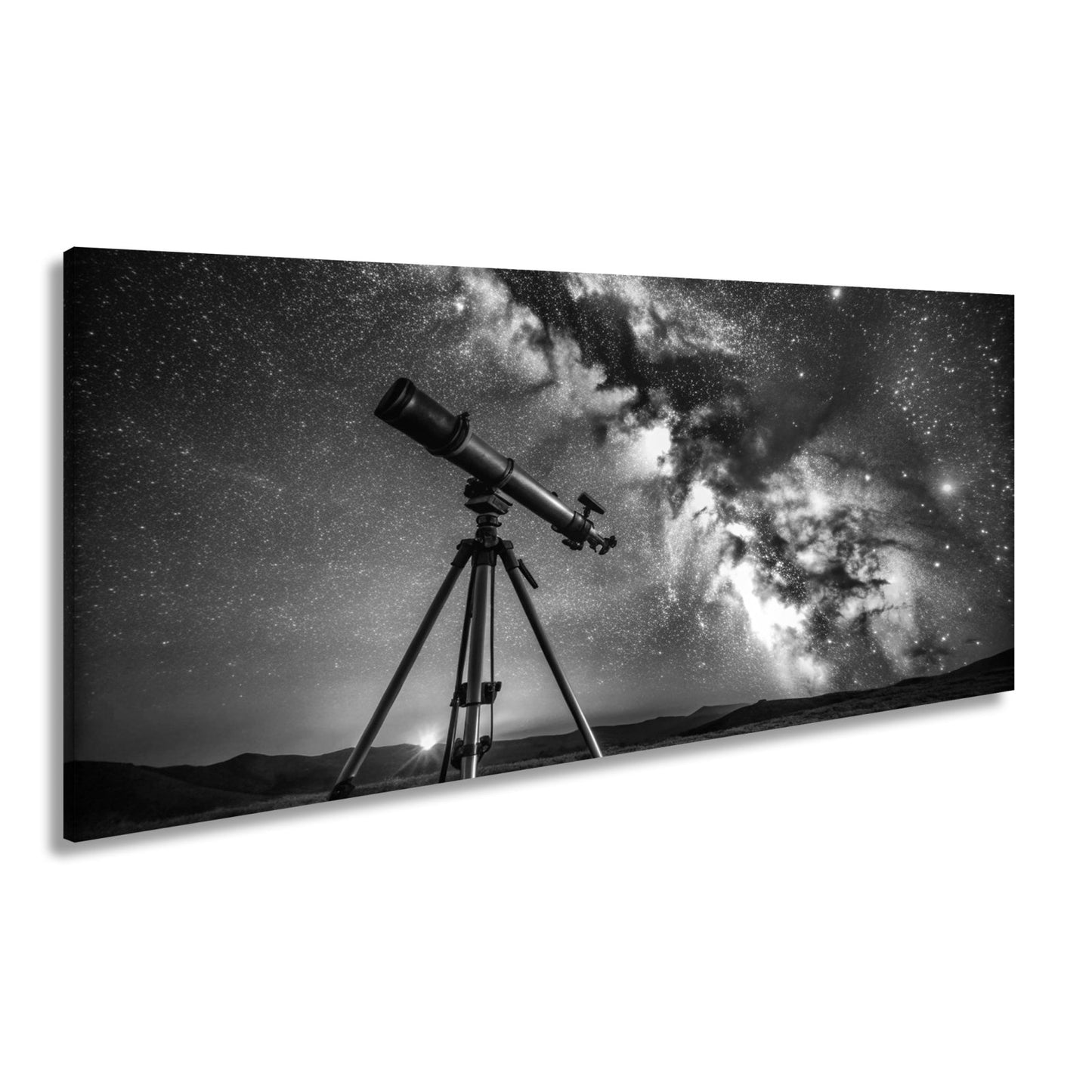 Leinwandbild Kosmos XXL – Sternenhimmel über stiller Landschaft - deyoli
