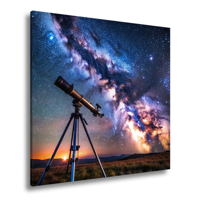 Leinwandbild Kosmos XXL – Sternenhimmel über stiller Landschaft - deyoli