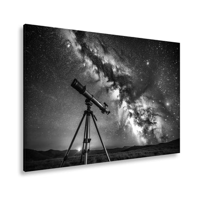 Leinwandbild Kosmos XXL – Sternenhimmel über stiller Landschaft - deyoli