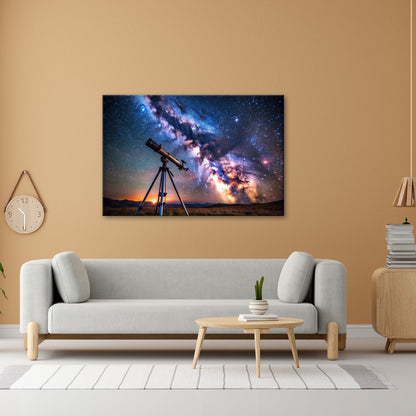 Leinwandbild Kosmos XXL – Sternenhimmel über stiller Landschaft - deyoli