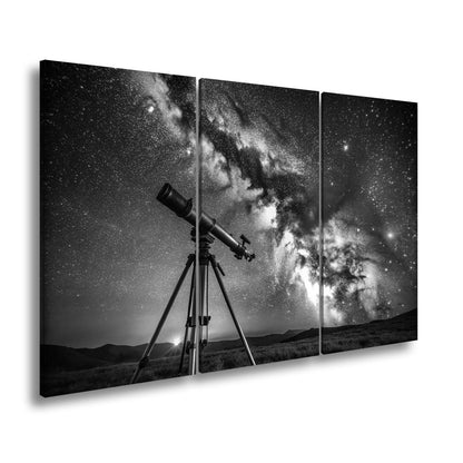 Leinwandbild Kosmos XXL – Sternenhimmel über stiller Landschaft - deyoli