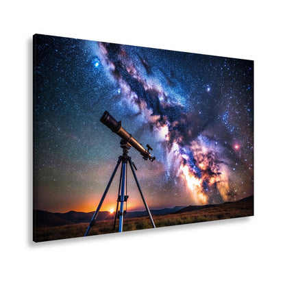 Leinwandbild Kosmos XXL – Sternenhimmel über stiller Landschaft - deyoli