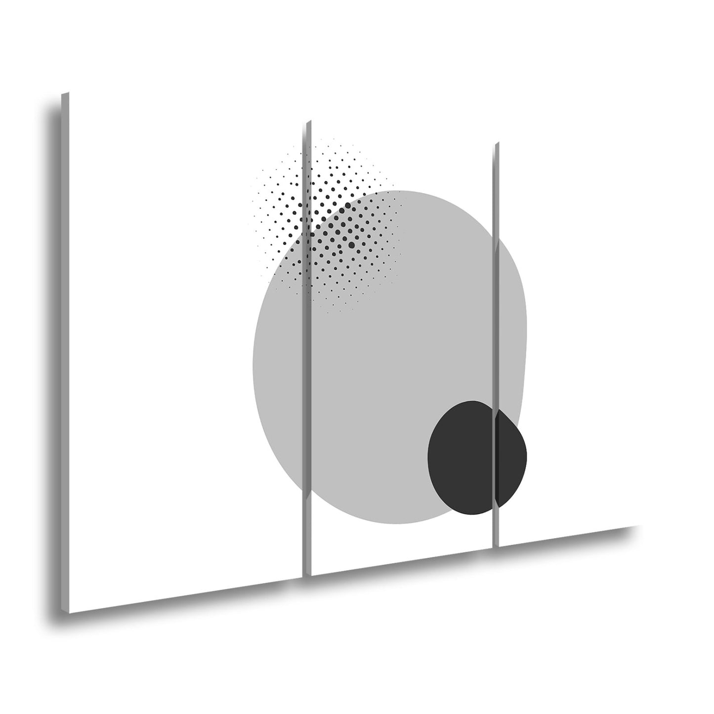 Leinwandbild Kreise tanzen in Punkten, Linien und klarer Harmonie. - deyoli
