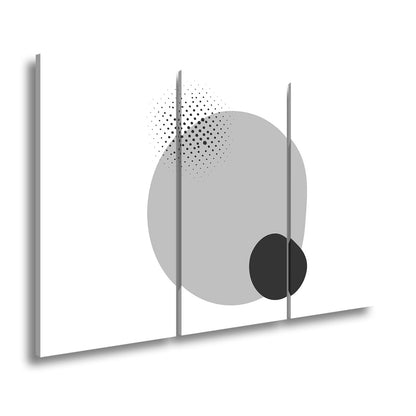 Leinwandbild Kreise tanzen in Punkten, Linien und klarer Harmonie. - deyoli