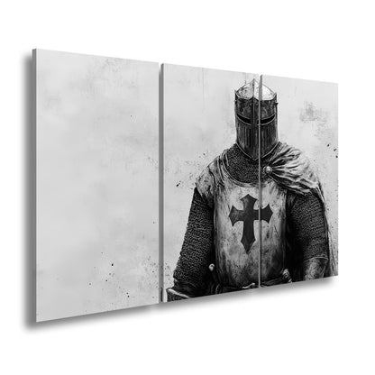 Leinwandbild Kreuzritter im Porträt vergangener Stärke und Ehre - deyoli
