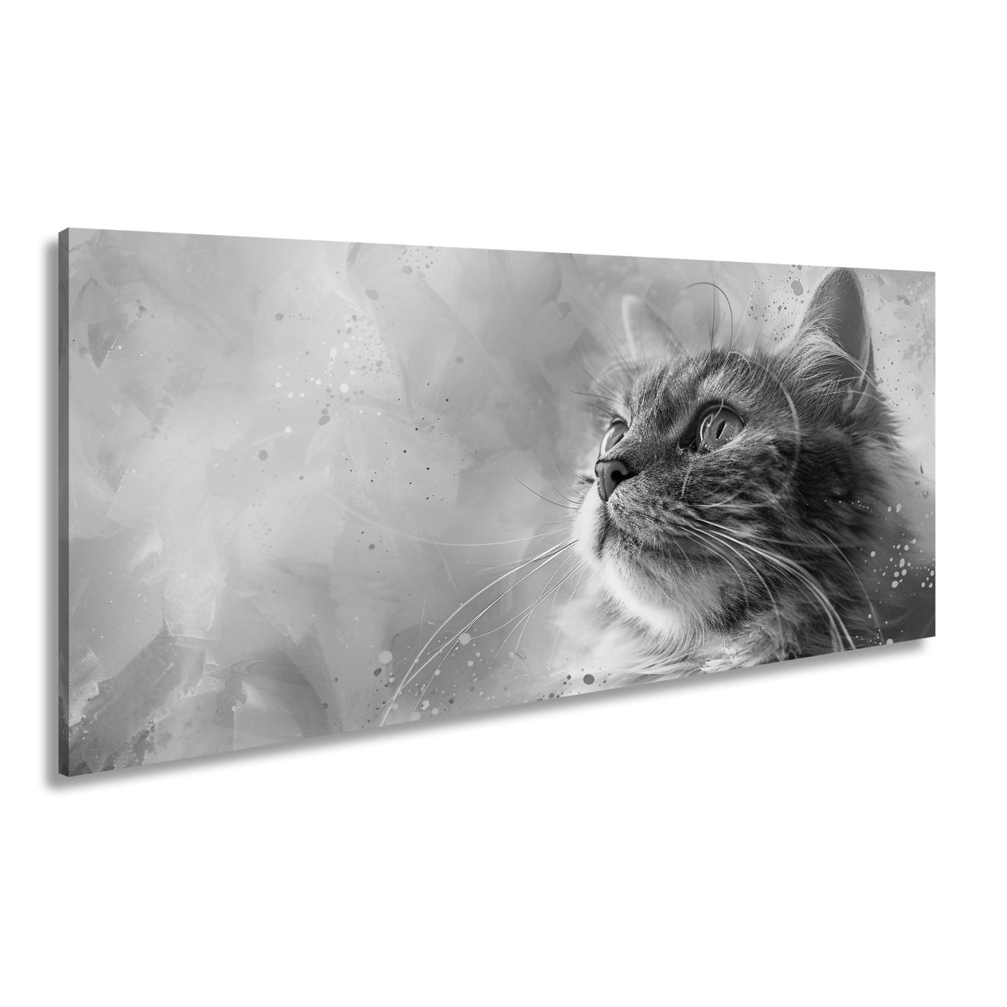 Leinwandbild Kunst und Katze – ein Blick, getaucht in Farben und Fantasie - deyoli