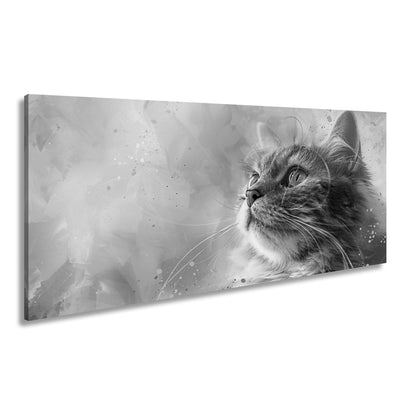 Leinwandbild Kunst und Katze – ein Blick, getaucht in Farben und Fantasie - deyoli