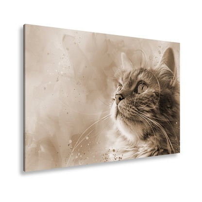 Leinwandbild Kunst und Katze – ein Blick, getaucht in Farben und Fantasie - deyoli