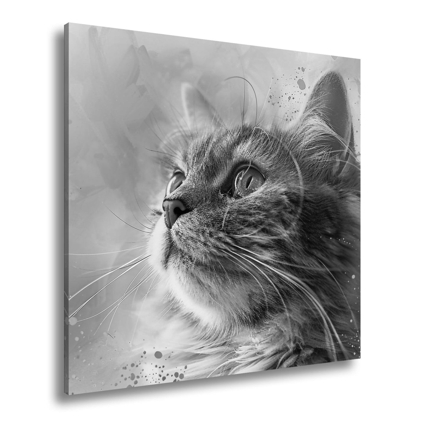Leinwandbild Kunst und Katze – ein Blick, getaucht in Farben und Fantasie - deyoli