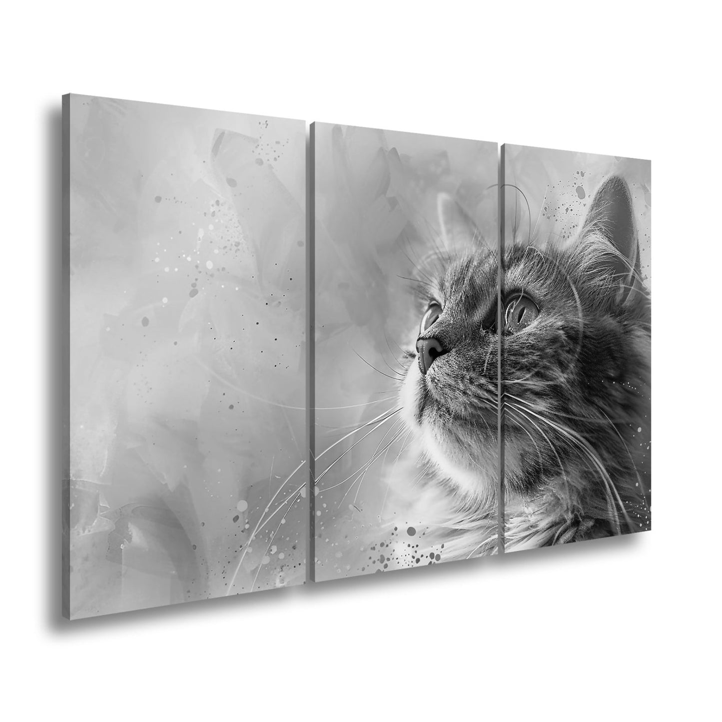 Leinwandbild Kunst und Katze – ein Blick, getaucht in Farben und Fantasie - deyoli