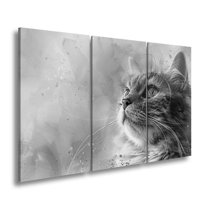 Leinwandbild Kunst und Katze – ein Blick, getaucht in Farben und Fantasie - deyoli