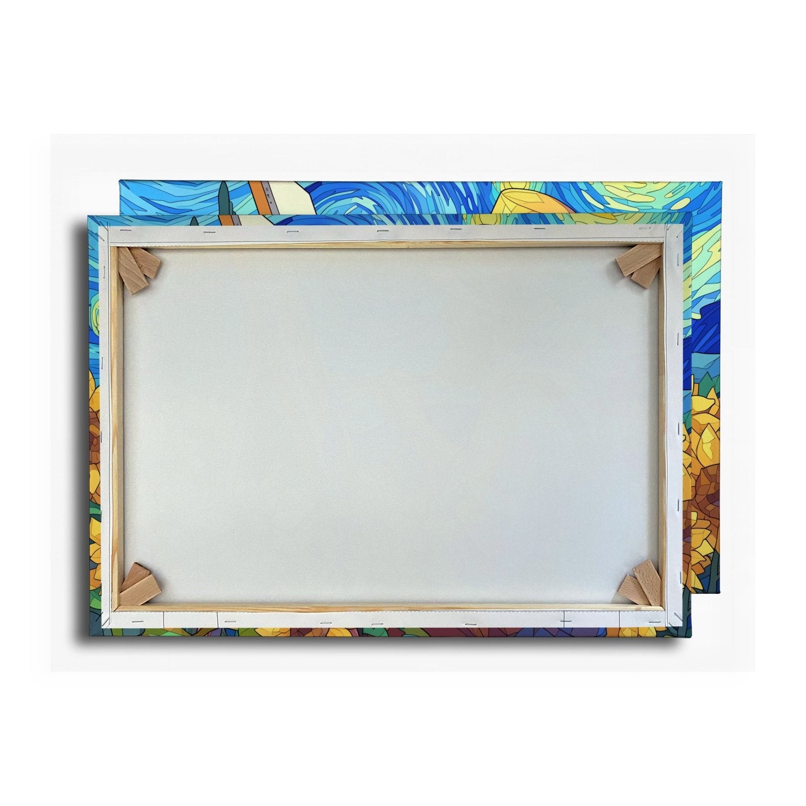Leinwandbild Künstler malt Sonnenblumen – Wirbelnder Himmel XXL Canvas - deyoli