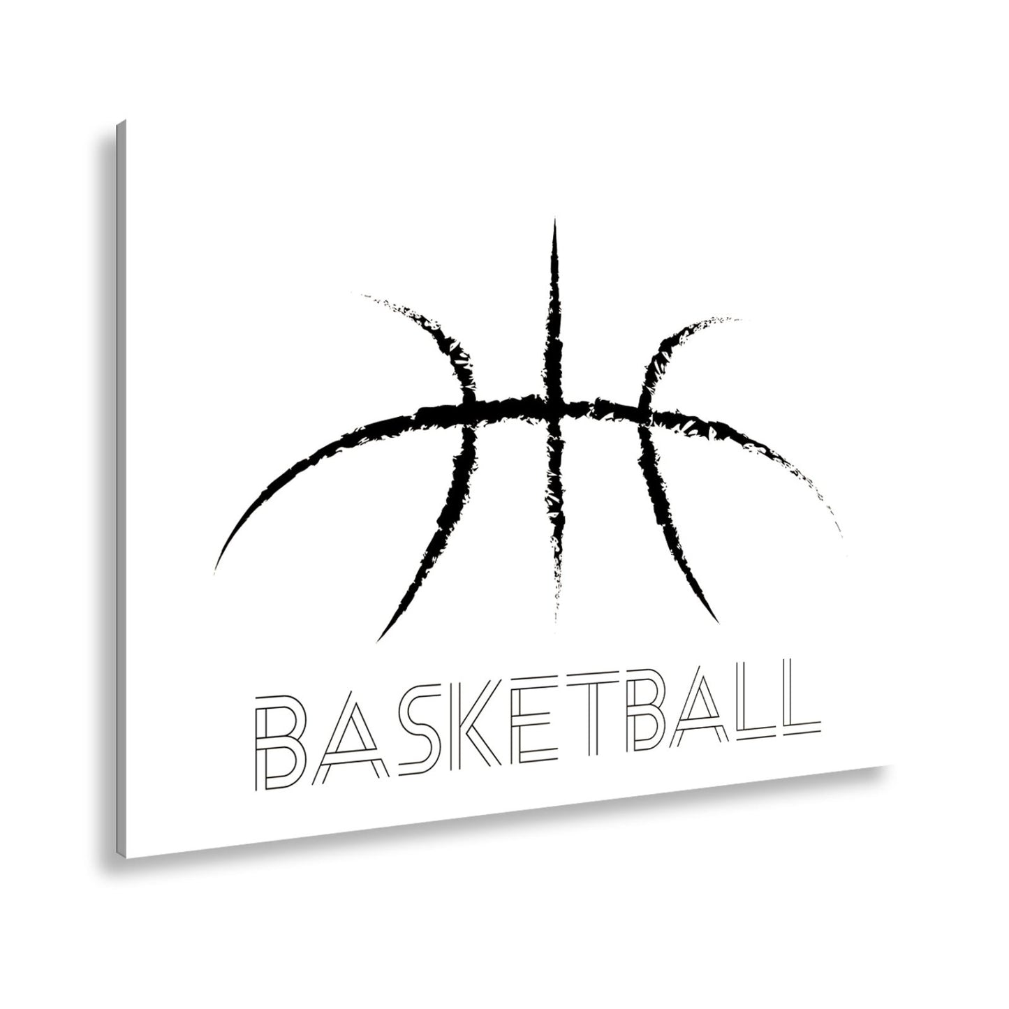 Leinwandbild Künstlerischer Basketball mit stilisiertem Schriftzug - deyoli