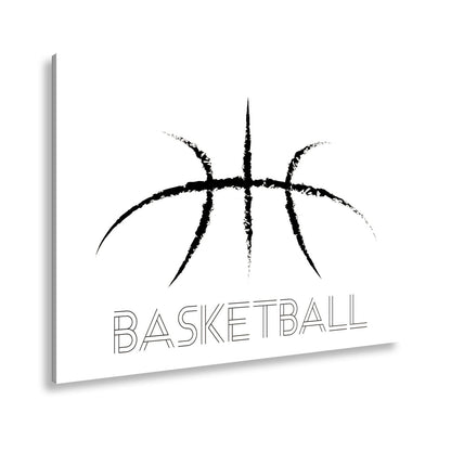 Leinwandbild Künstlerischer Basketball mit stilisiertem Schriftzug - deyoli