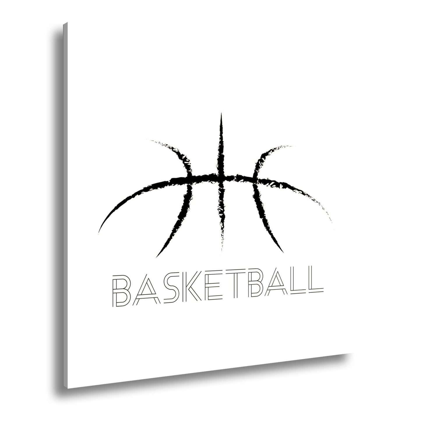 Leinwandbild Künstlerischer Basketball mit stilisiertem Schriftzug - deyoli