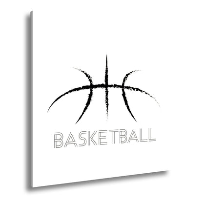 Leinwandbild Künstlerischer Basketball mit stilisiertem Schriftzug - deyoli