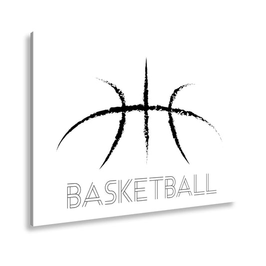 Leinwandbild Künstlerischer Basketball mit stilisiertem Schriftzug - deyoli