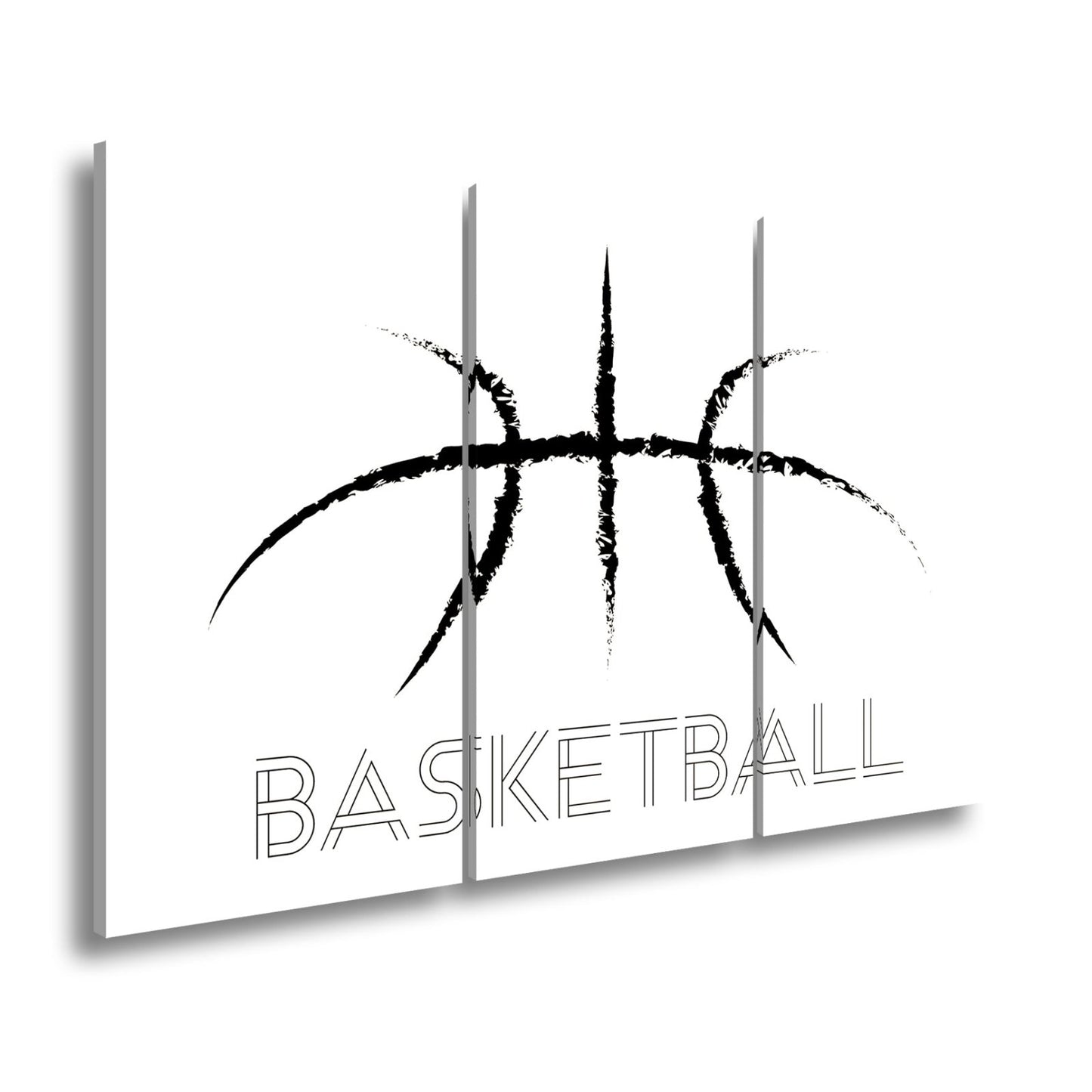 Leinwandbild Künstlerischer Basketball mit stilisiertem Schriftzug - deyoli