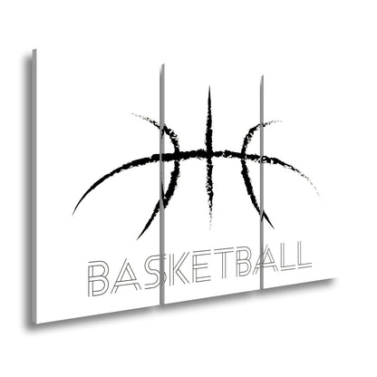 Leinwandbild Künstlerischer Basketball mit stilisiertem Schriftzug - deyoli