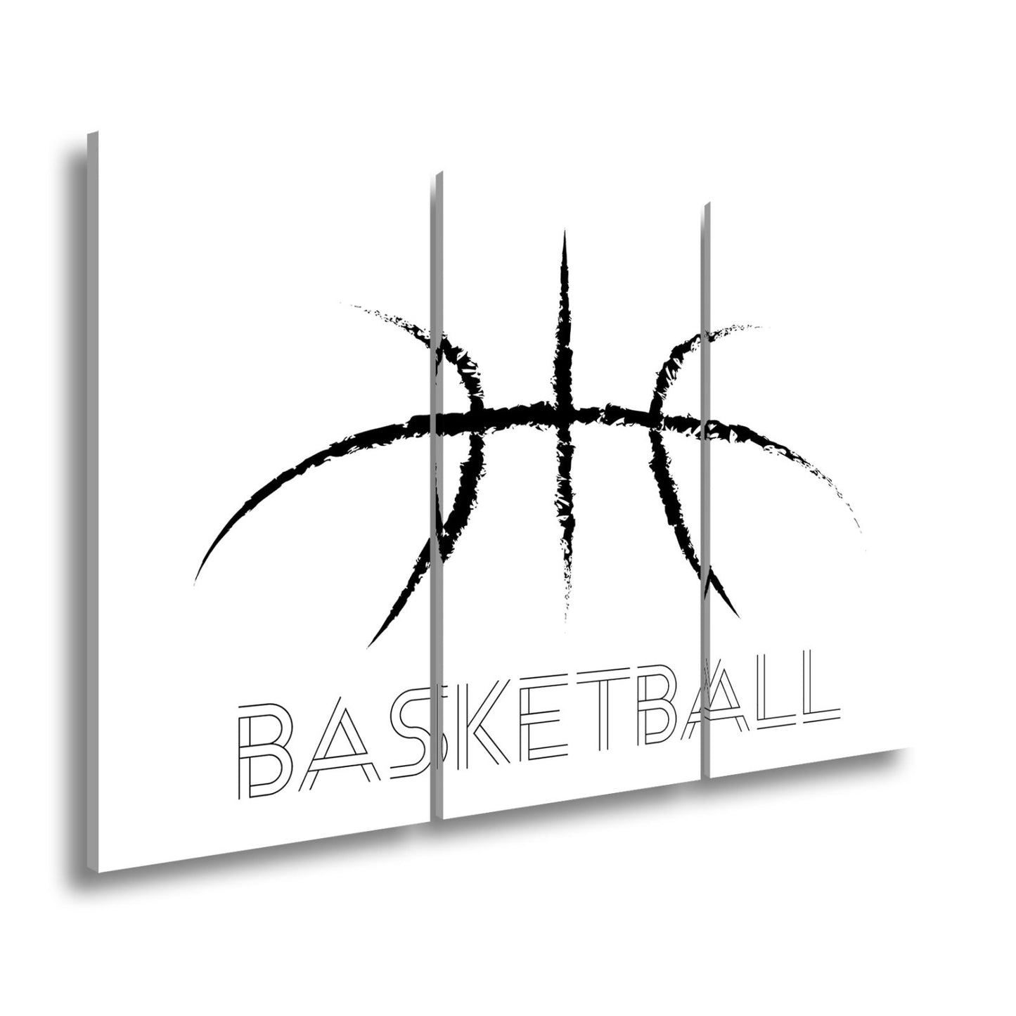 Leinwandbild Künstlerischer Basketball mit stilisiertem Schriftzug - deyoli