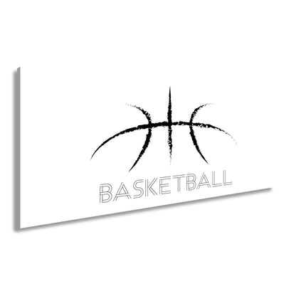 Leinwandbild Künstlerischer Basketball mit stilisiertem Schriftzug - deyoli