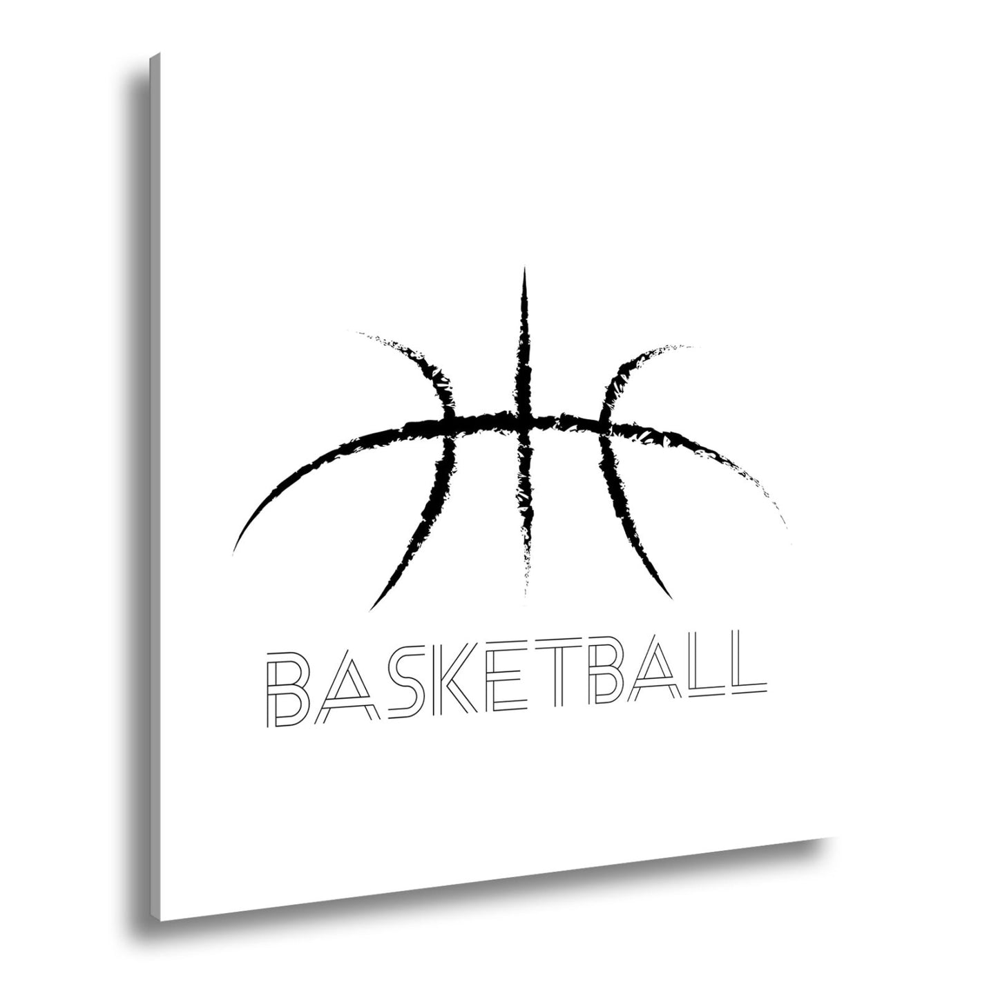 Leinwandbild Künstlerischer Basketball mit stilisiertem Schriftzug - deyoli