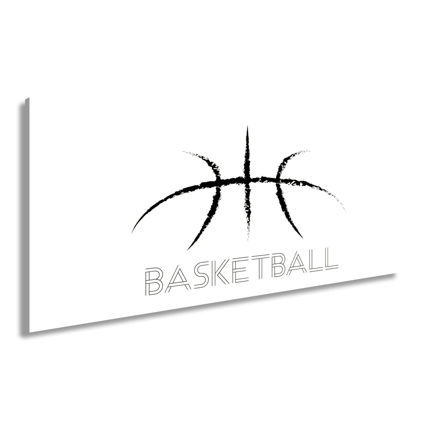 Leinwandbild Künstlerischer Basketball mit stilisiertem Schriftzug - deyoli