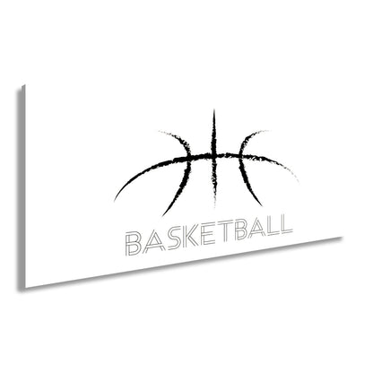 Leinwandbild Künstlerischer Basketball mit stilisiertem Schriftzug - deyoli
