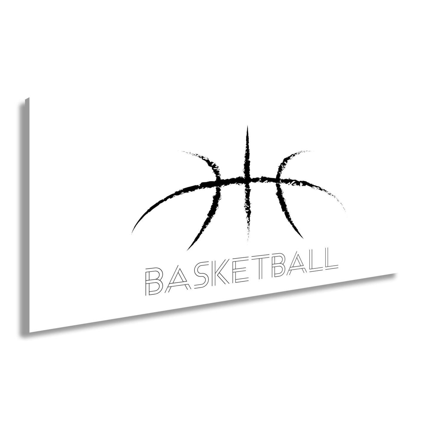 Leinwandbild Künstlerischer Basketball mit stilisiertem Schriftzug - deyoli