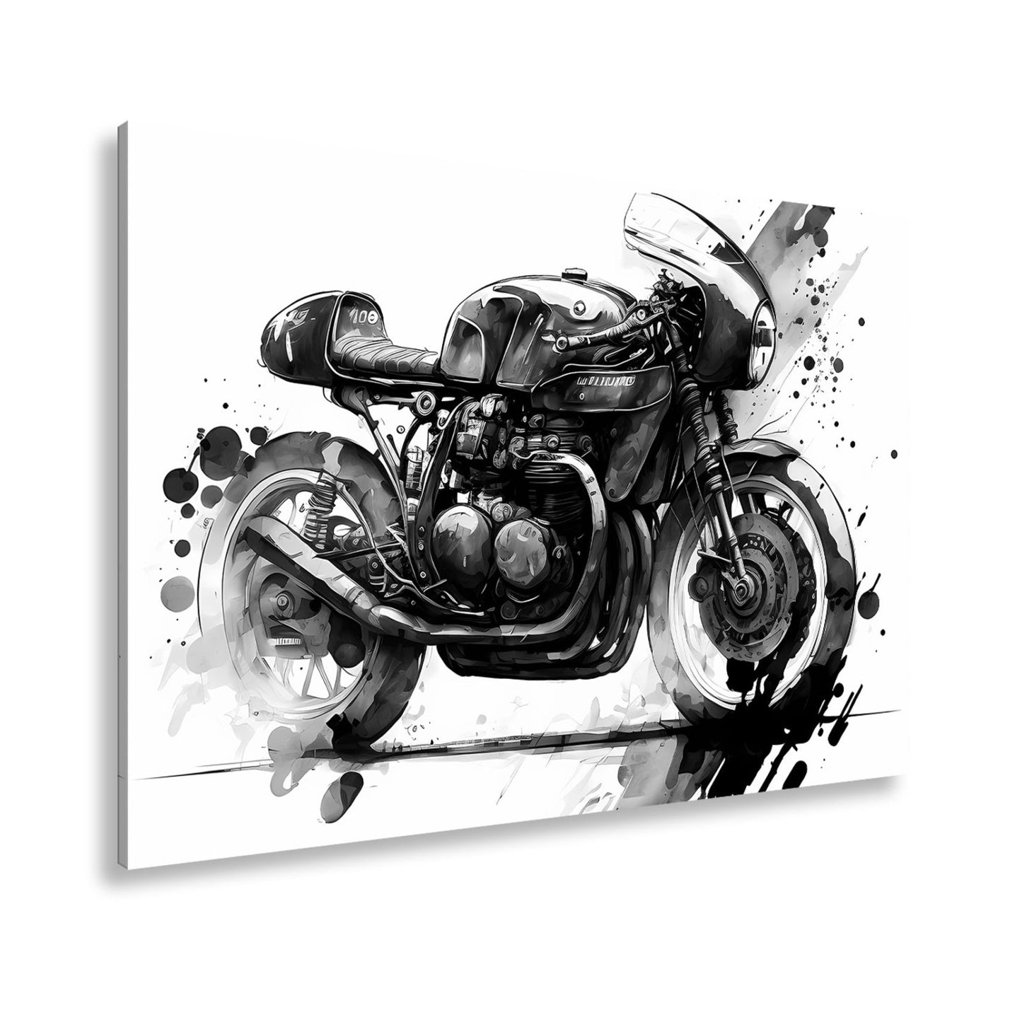 Leinwandbild Kunstvolles Motorrad – Schwarze Tusche - Ästhetik XXL - deyoli