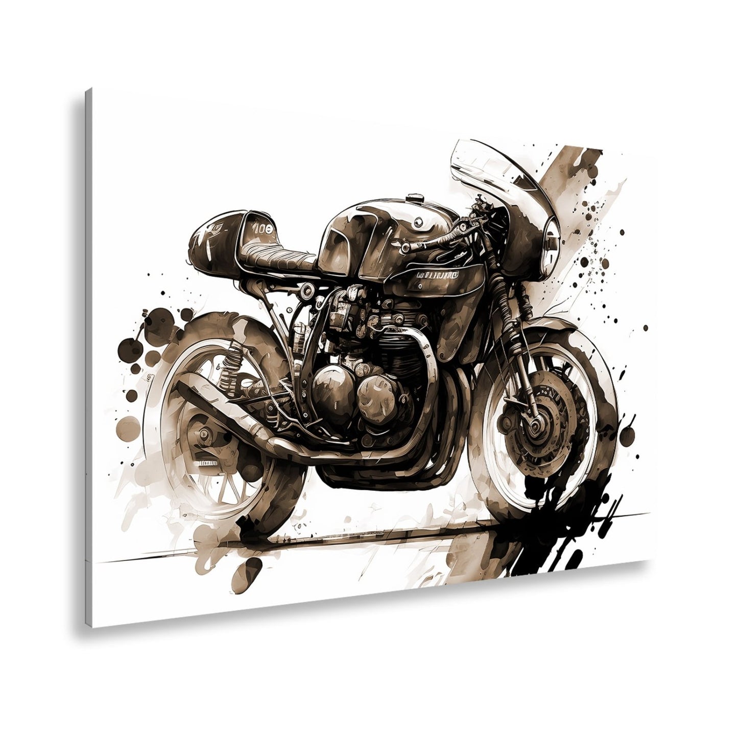 Leinwandbild Kunstvolles Motorrad – Schwarze Tusche - Ästhetik XXL - deyoli