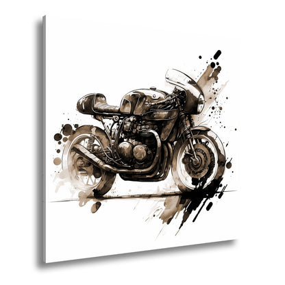Leinwandbild Kunstvolles Motorrad – Schwarze Tusche - Ästhetik XXL - deyoli