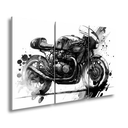 Leinwandbild Kunstvolles Motorrad – Schwarze Tusche - Ästhetik XXL - deyoli