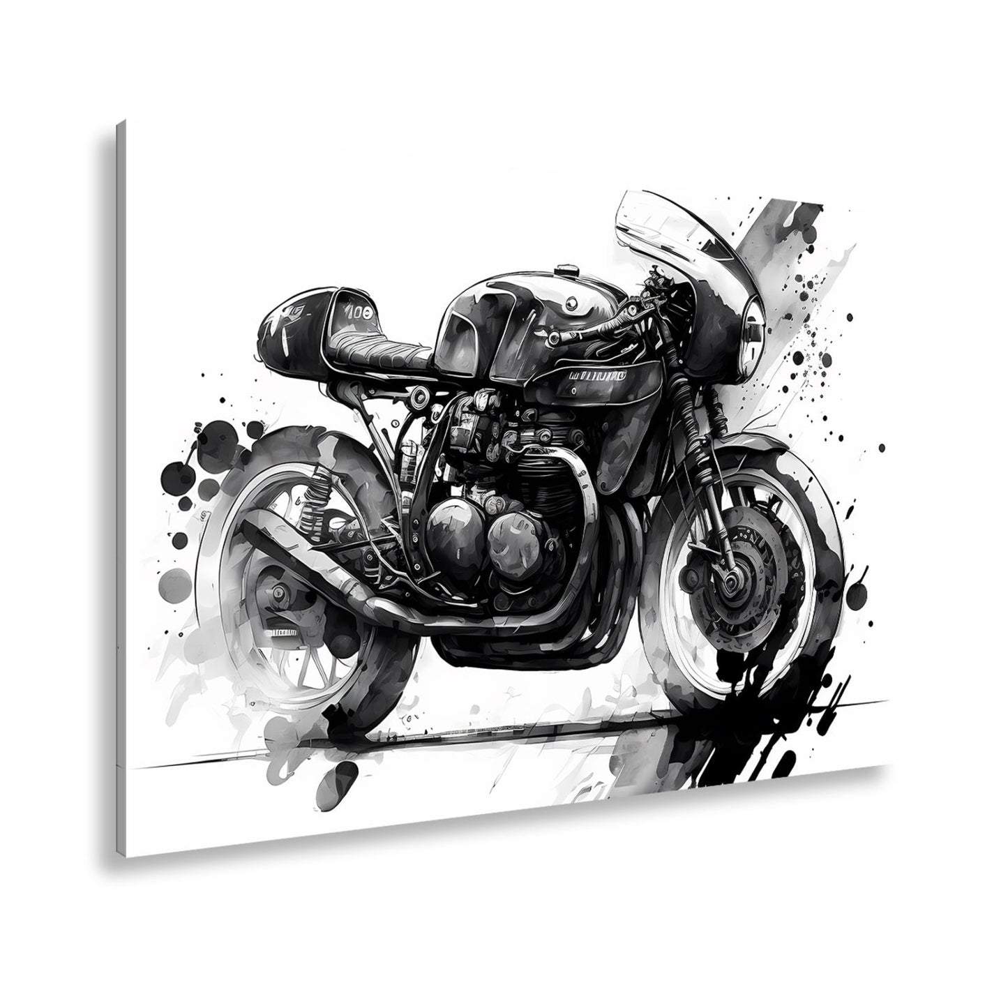 Leinwandbild Kunstvolles Motorrad – Schwarze Tusche - Ästhetik XXL - deyoli