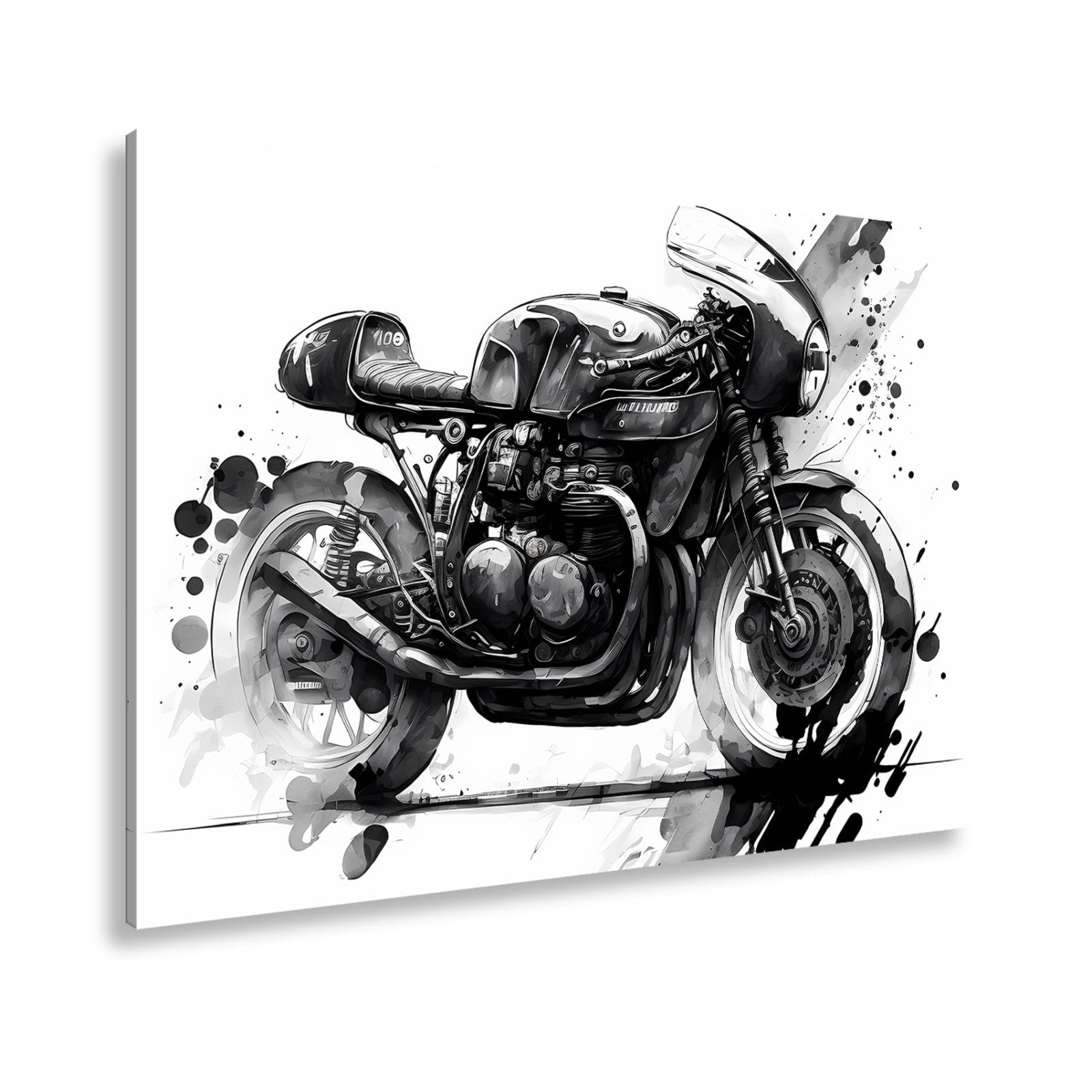 Leinwandbild Kunstvolles Motorrad – Schwarze Tusche - Ästhetik XXL - deyoli