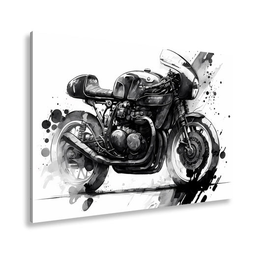 Leinwandbild Kunstvolles Motorrad – Schwarze Tusche - Ästhetik XXL - deyoli